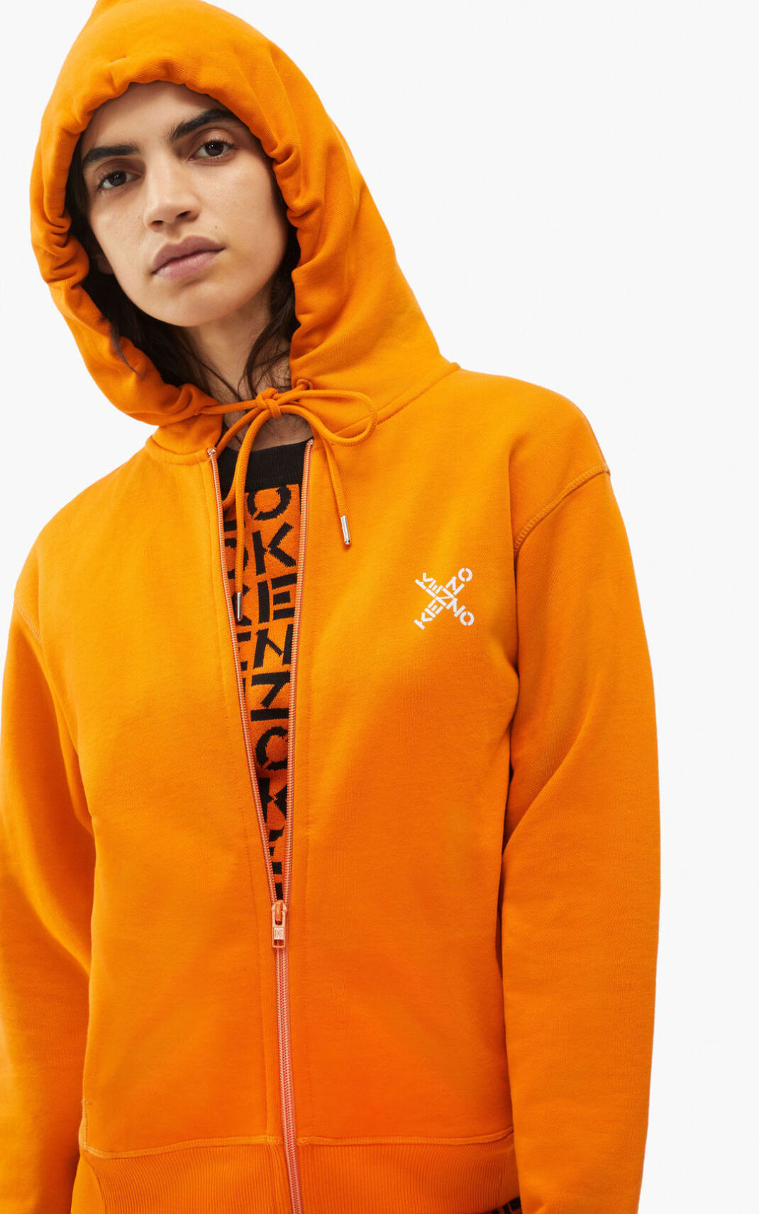 Sudadera Kenzo Sport Big X zipped Mujer Naranjas Oscuro - SKU.5928124